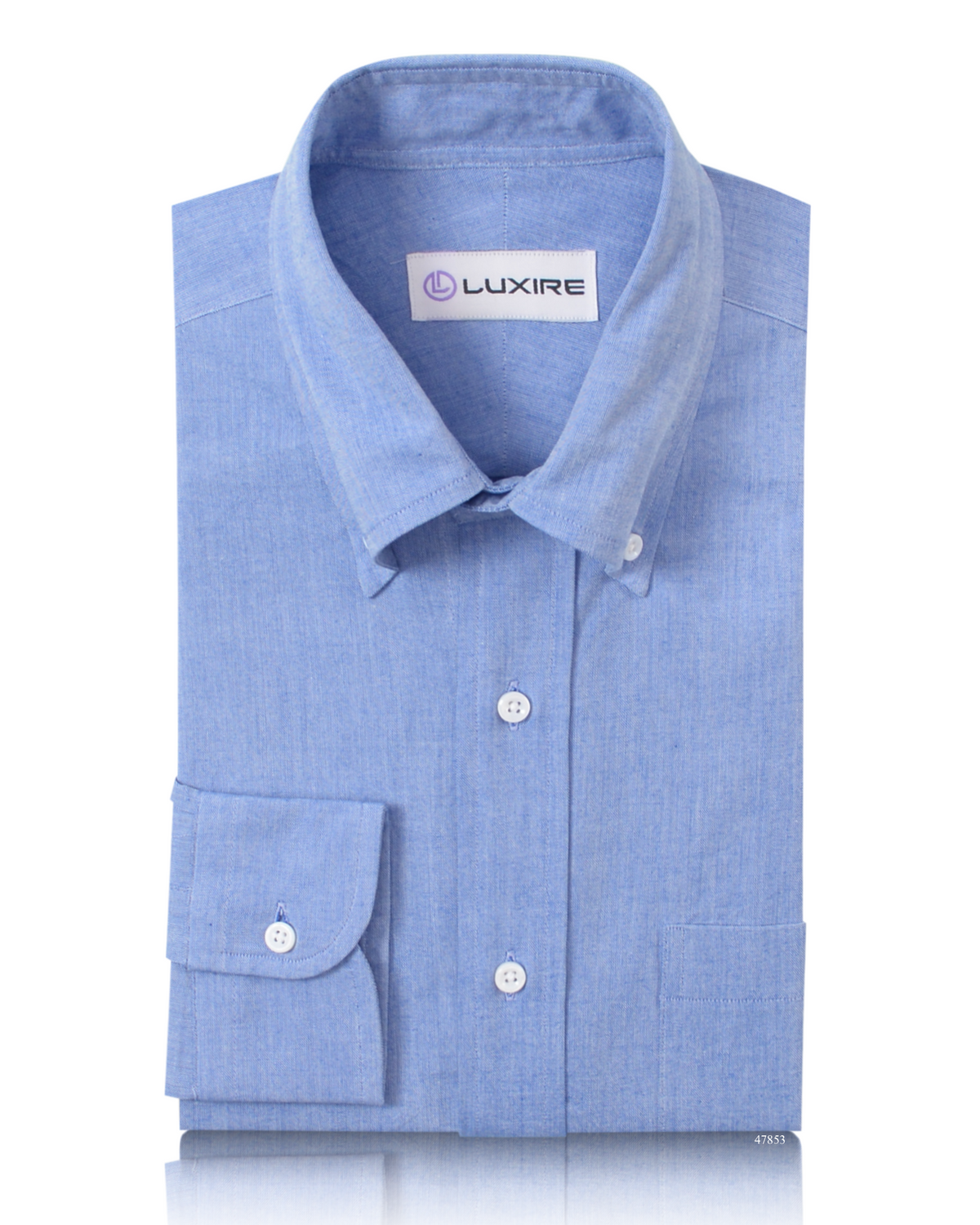 Blue Slub Pinpoint Oxford - 1