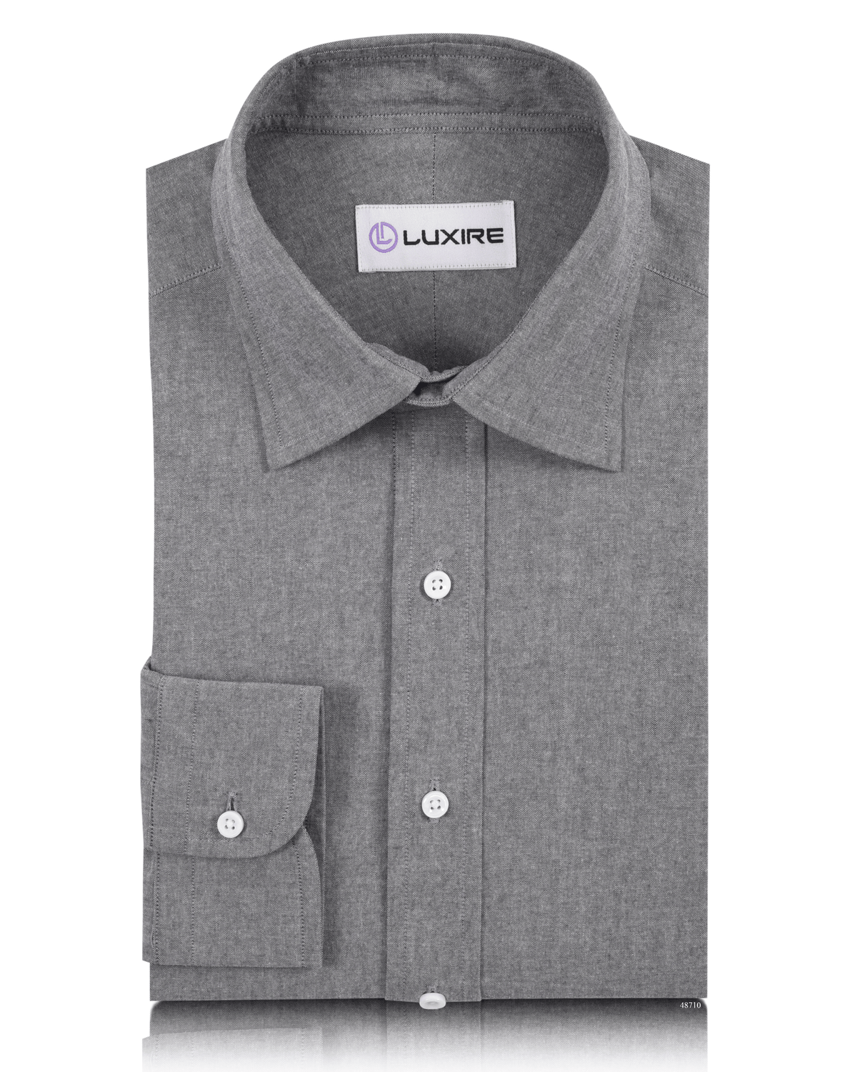 Grey Heathered Chambray Shirt - 1