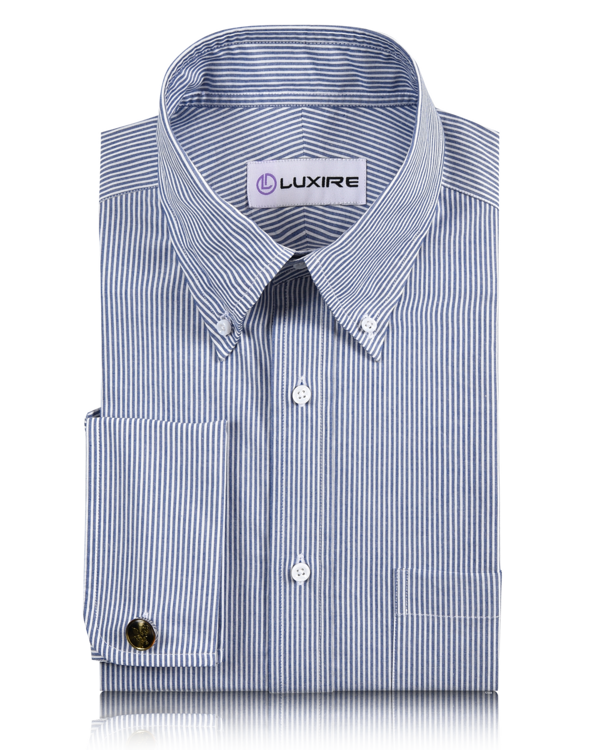 Navy Blue University Stripe Oxford Shirt - 1