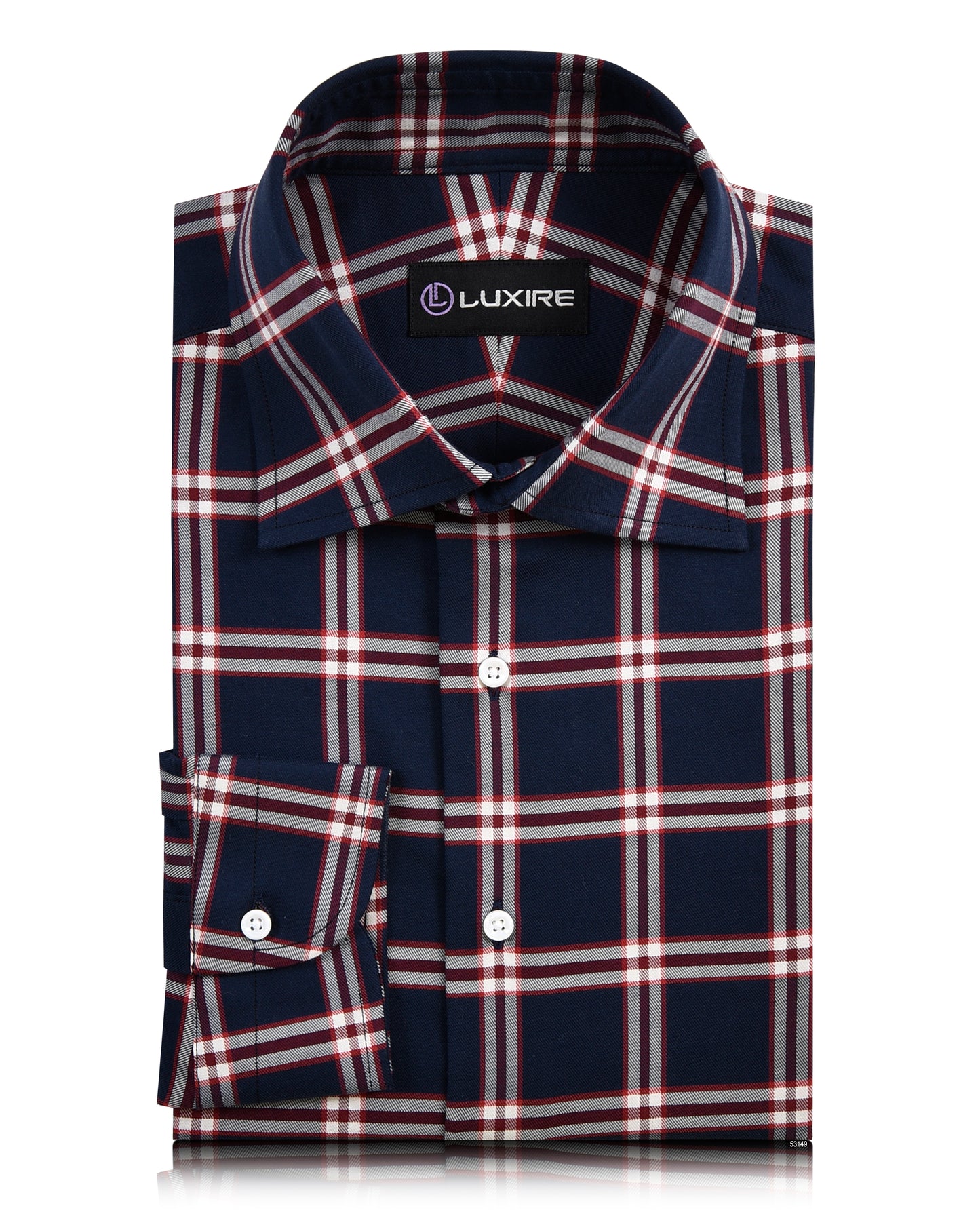 Red Navy Big  Tattersall Casual Shirt