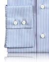 Pink Blue Satin Stripes on Pale Blue Shirt