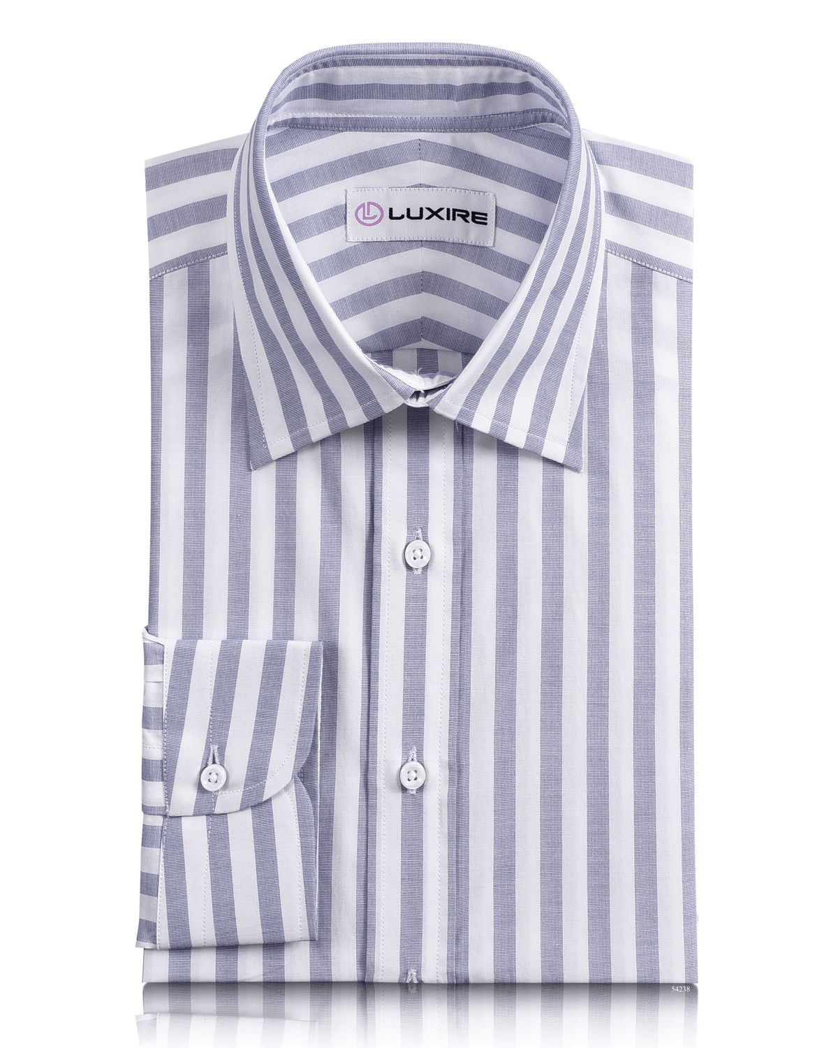 Blue End On End Wide Stripes Shirt - 1