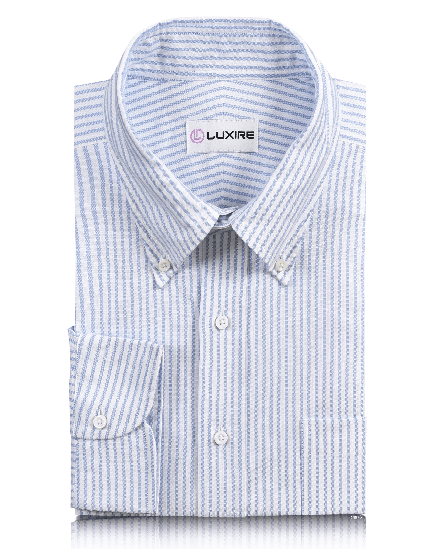 Blue Stripes On Textured White Shirt