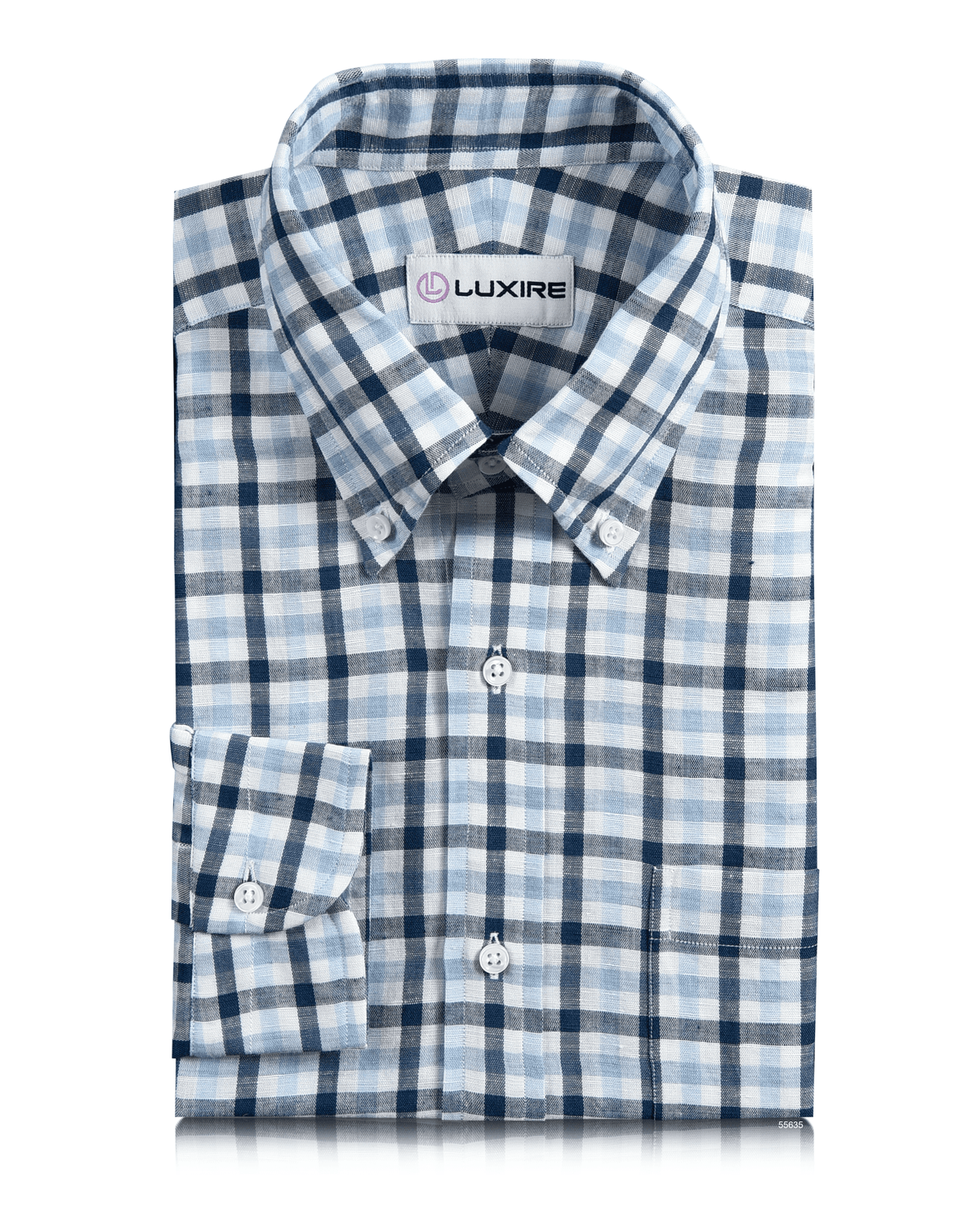Cotton Linen: Shades Of Blue Checks - 1