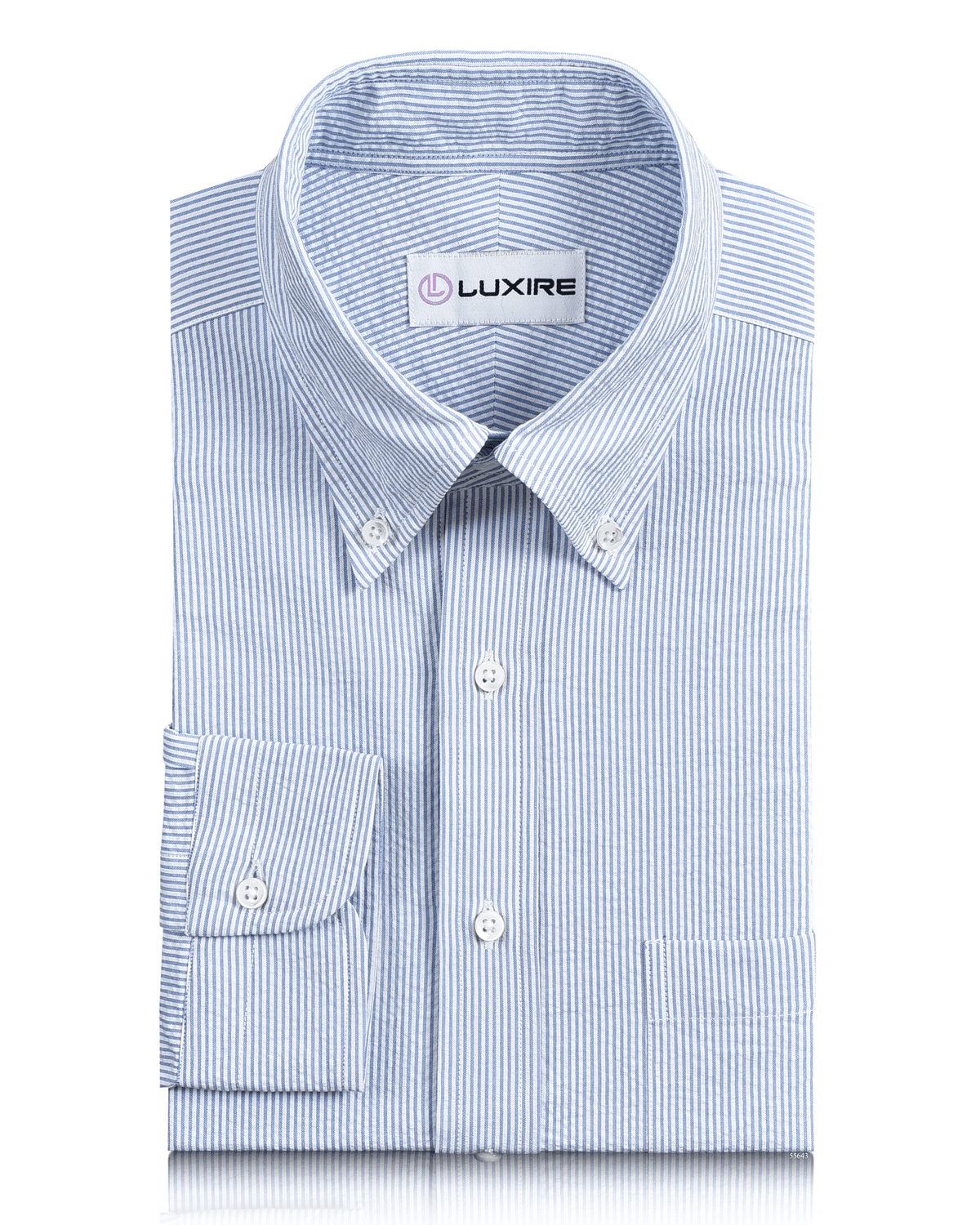 Blue Dress Stripes Seersucker Shirt - 1