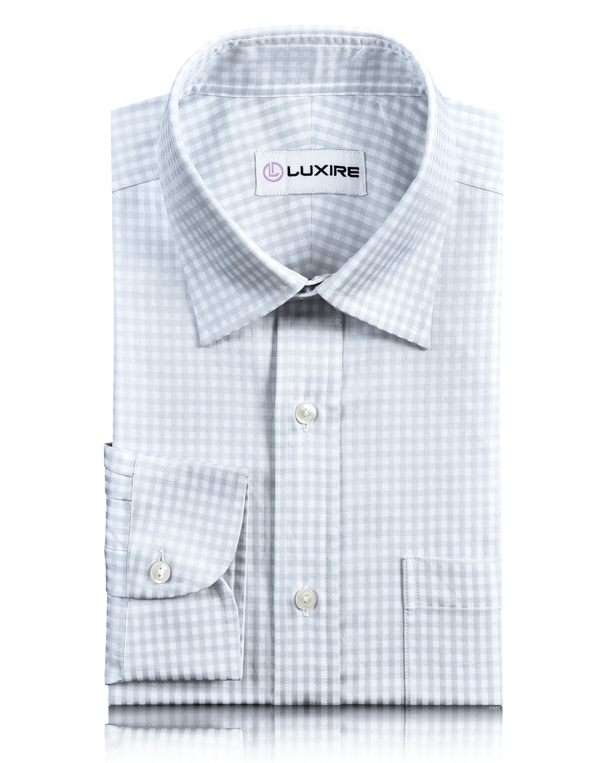 Zegna White Grey Gingham Shirt - 1