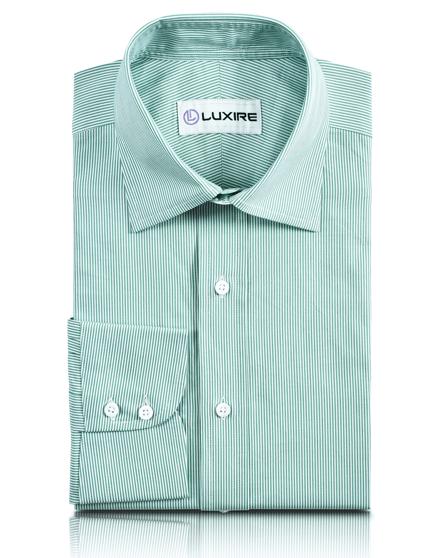 Green Pin Stripes On White