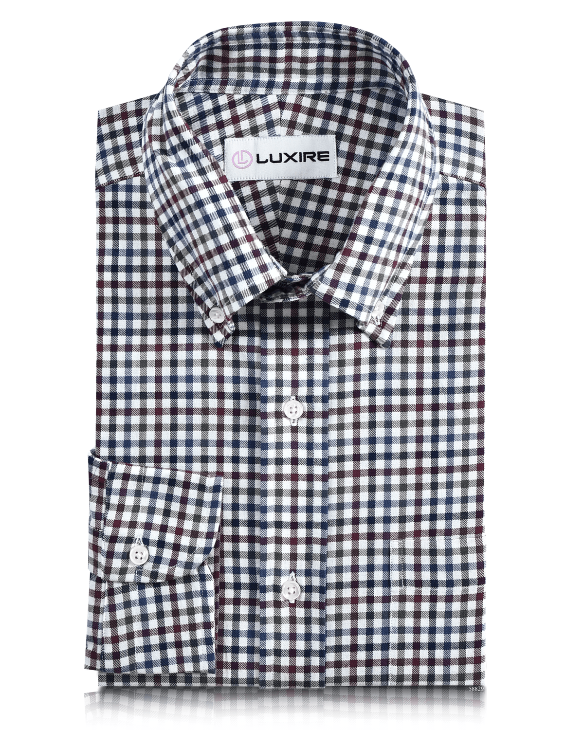 Maroon With Blue Green Tattersall Checks Twill - 1