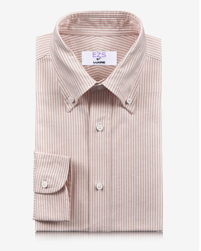 EZS Pale Orange University Stripes Oxford Shirt