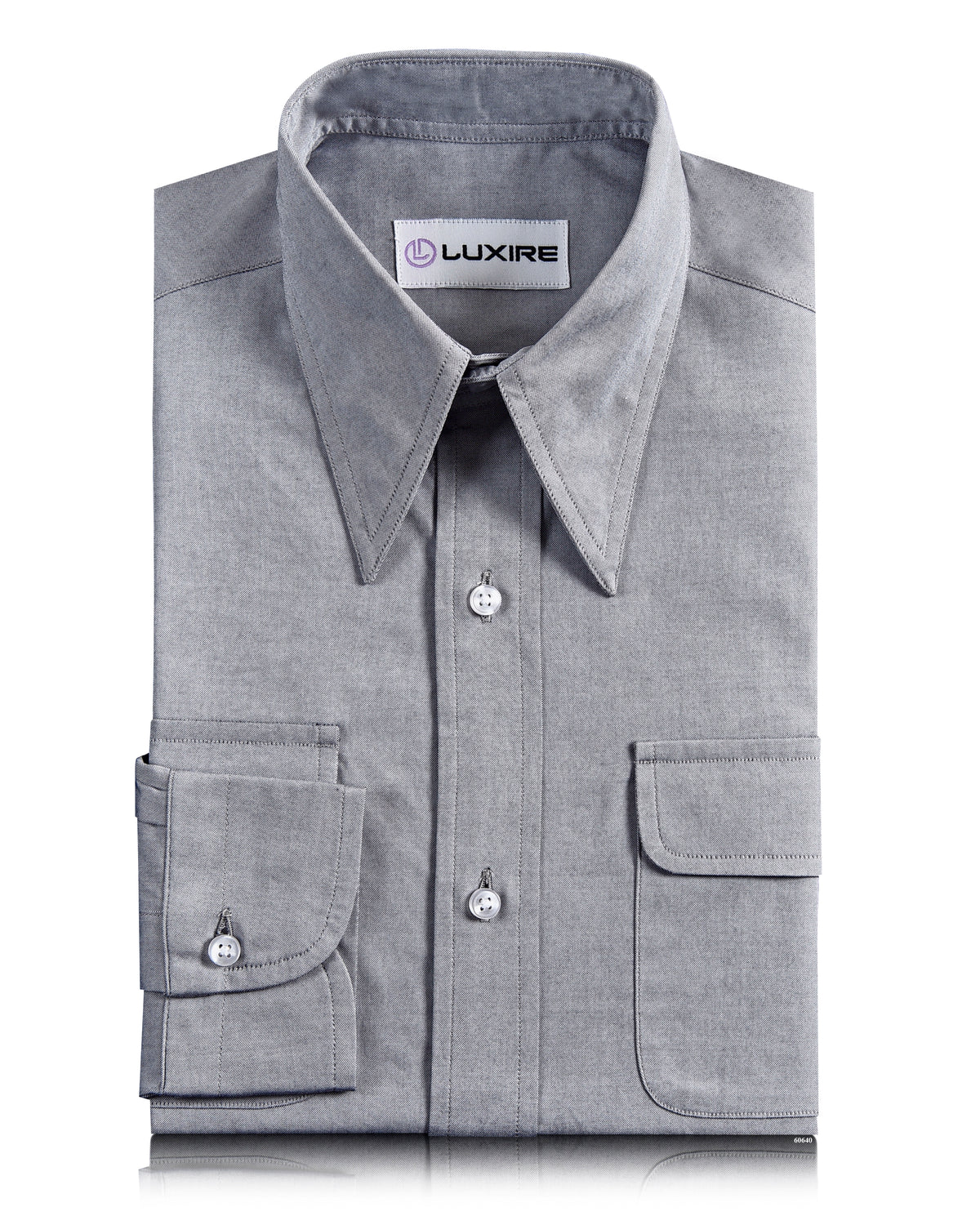Grey Pinpoint Oxford Shirt - 1