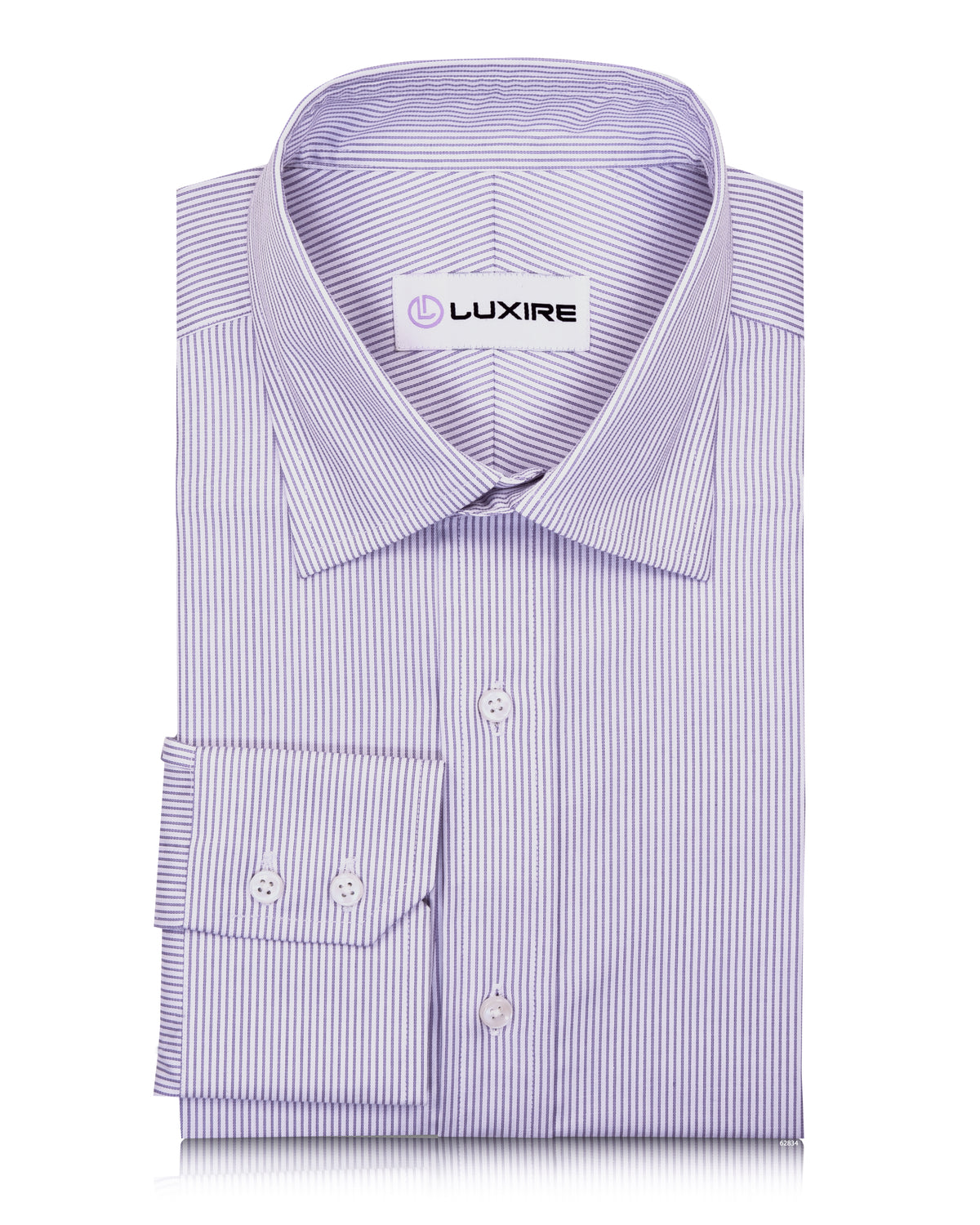 Purple Pin Stripes On White Shirt - 1