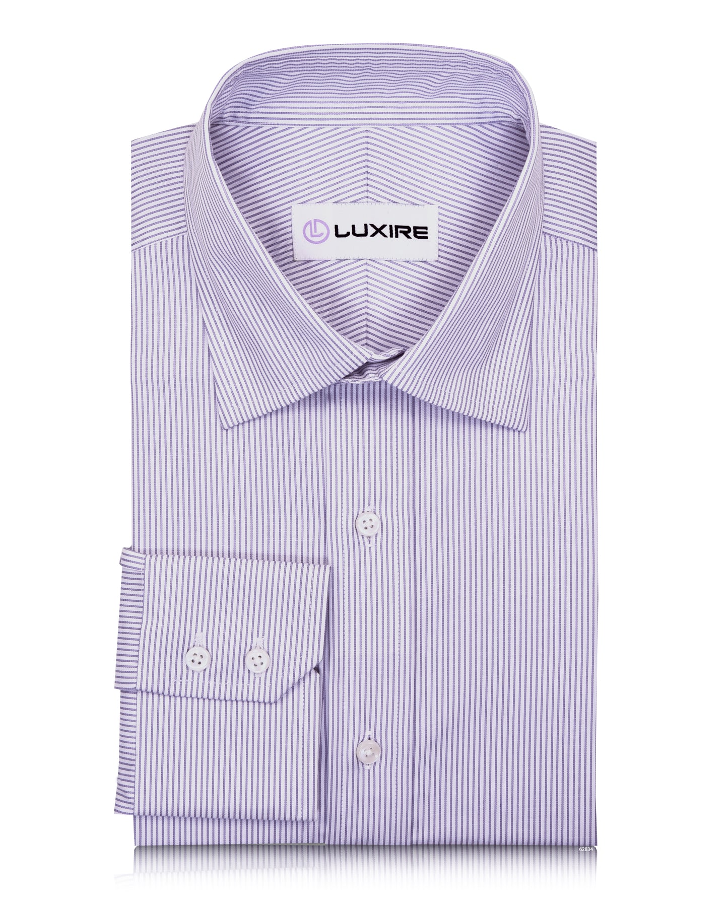 Purple Pin Stripes On White Shirt