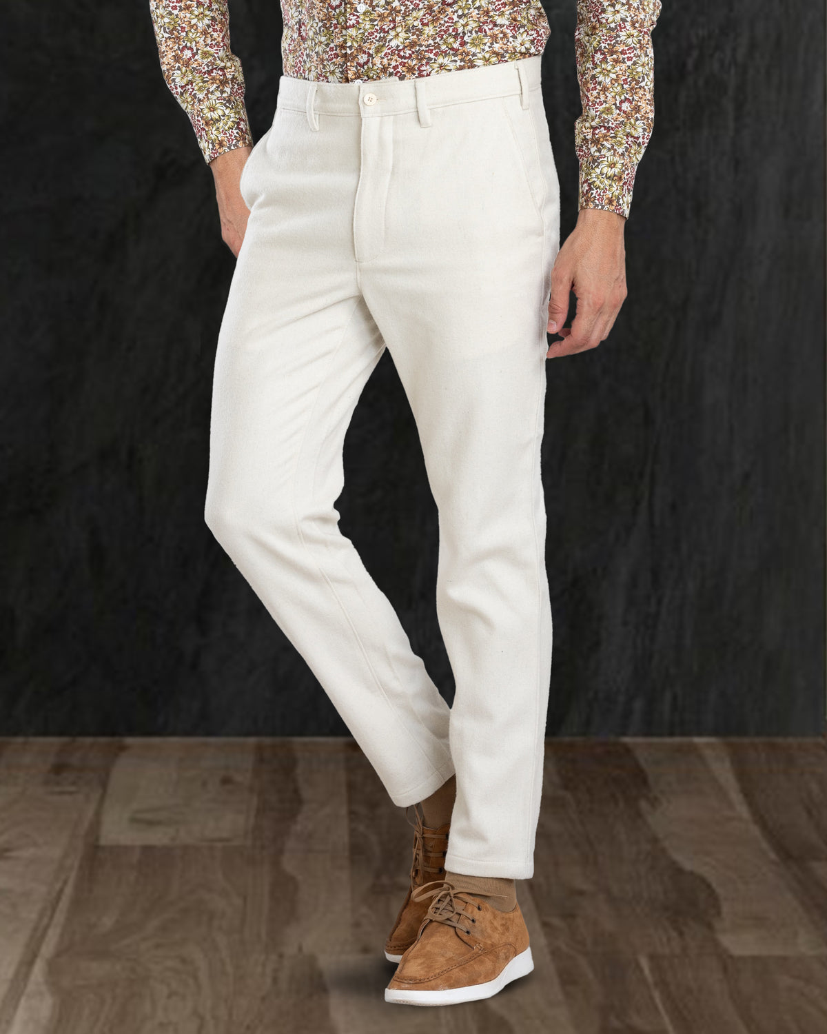 Cream Wool Chino - 3