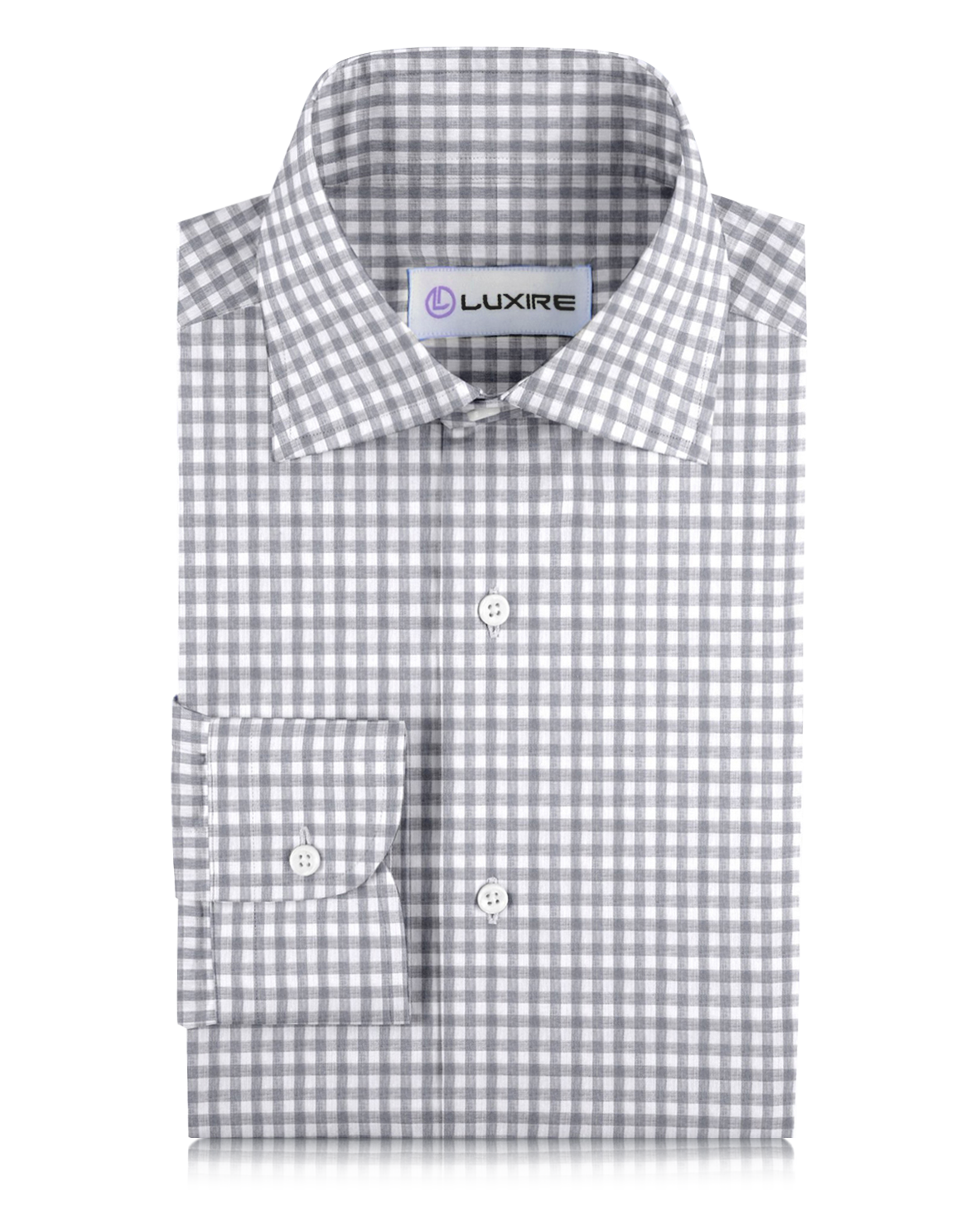 Albini Linen: Grey White Gingham - 1