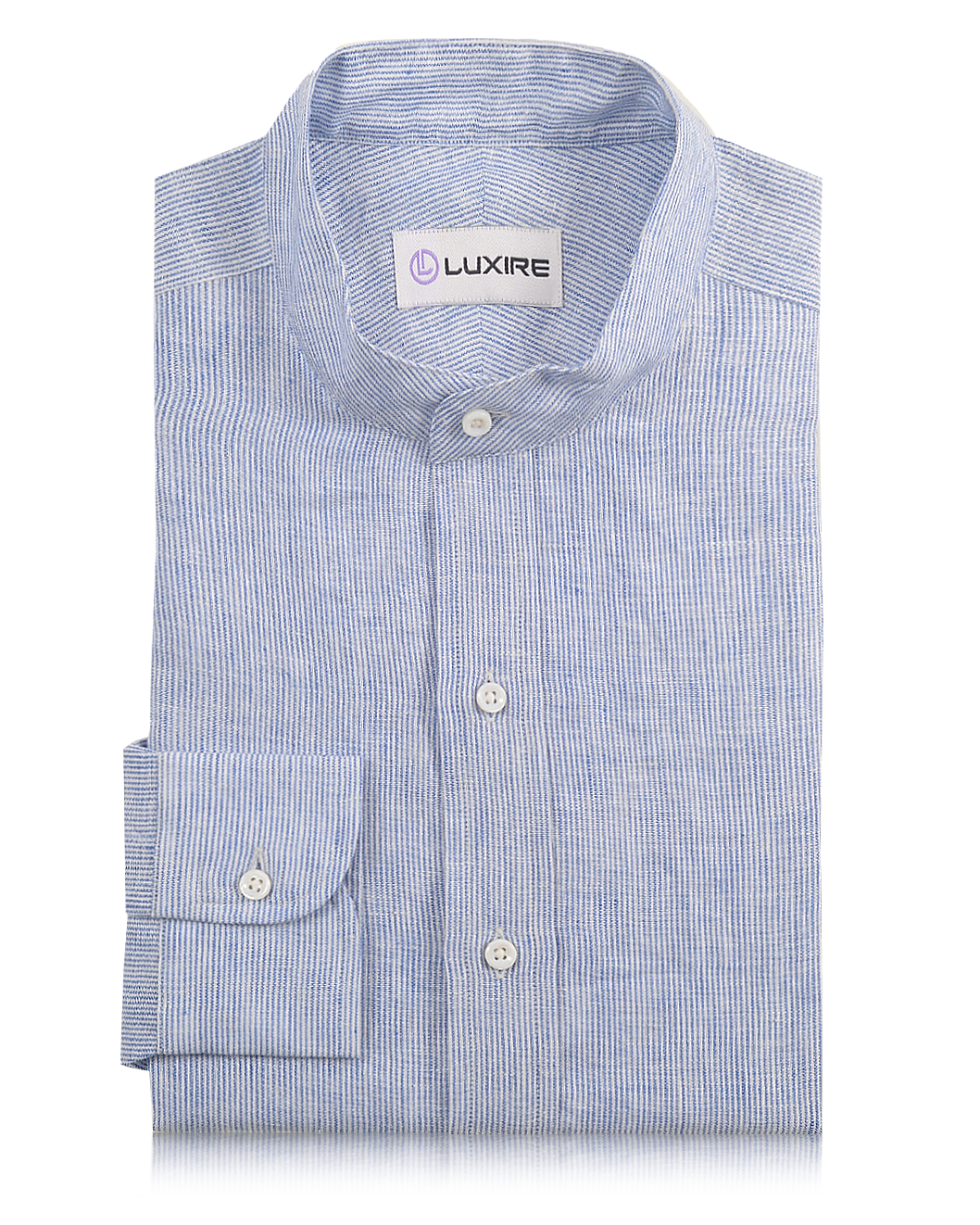 Linen: Blue White Dress Stripes - 1