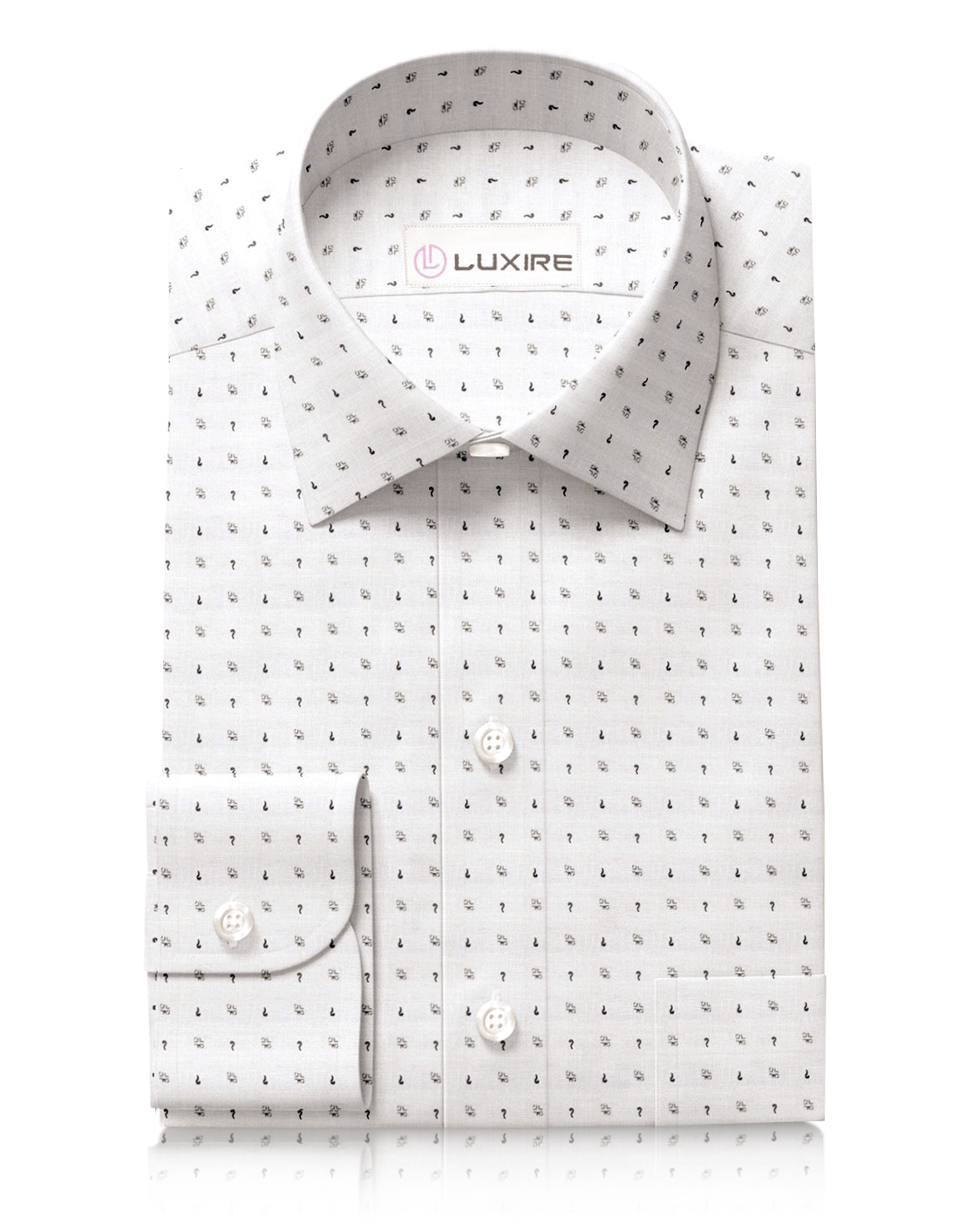 Linen: Grey Printed Marks On White - 1