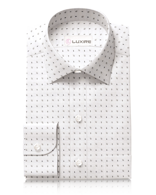 Linen: Grey Printed Marks On White