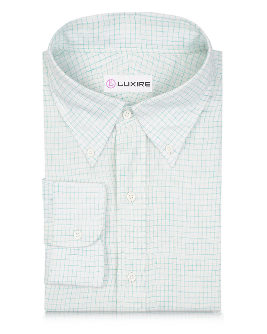 Linen:Turquoise White Graph Checks