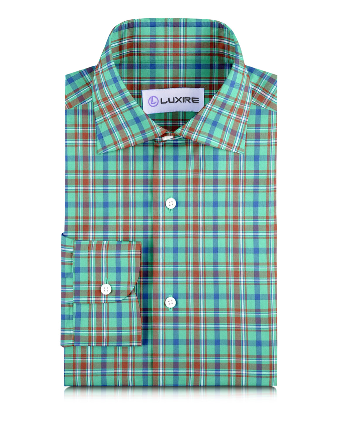 Green Rust Blue Tartan Checks Twill - 1