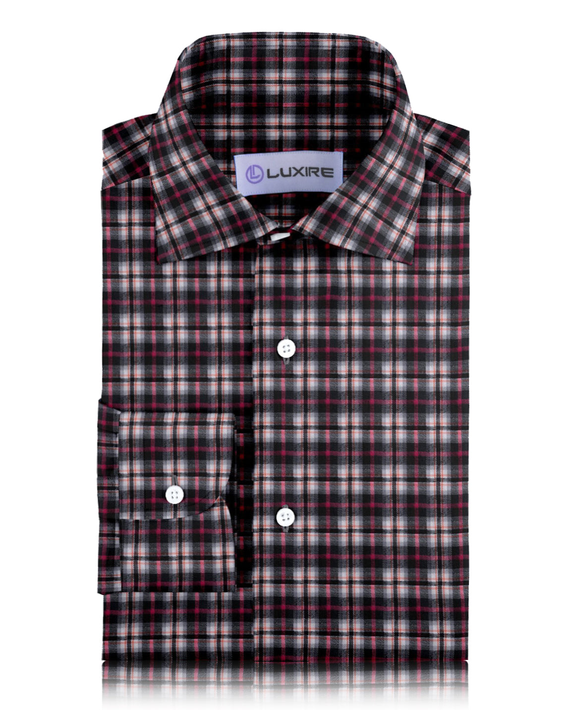 Pink Black White Madras Twill Flannel Work Shirt