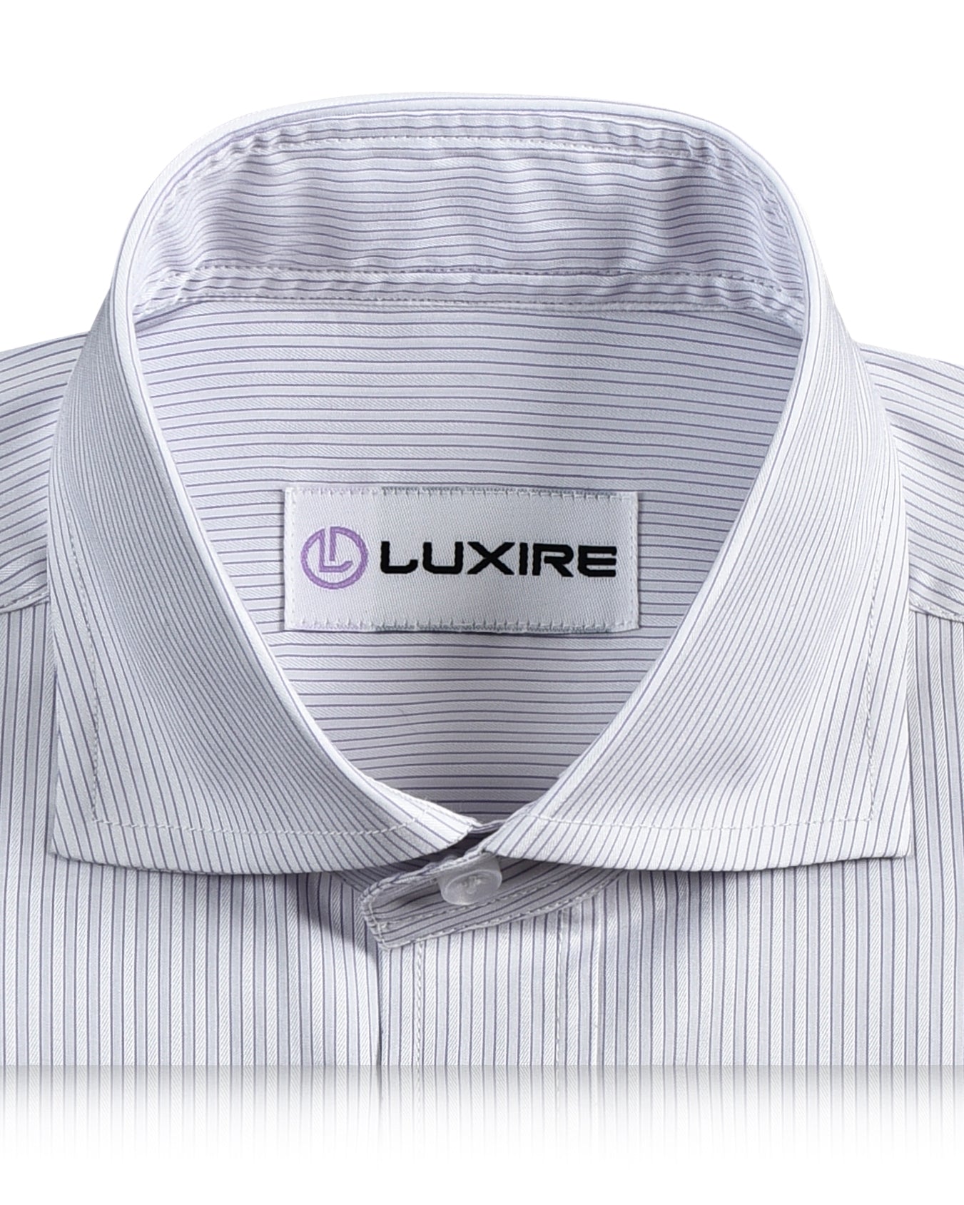 A Touch of Silk: Purple Pin Stripes With White: Natural Wrinkle Free