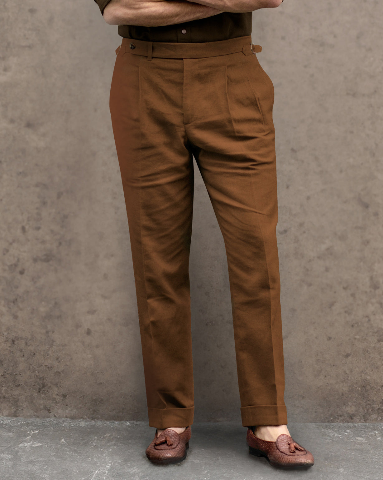 Linen Fresco Tobacco Dress Pant