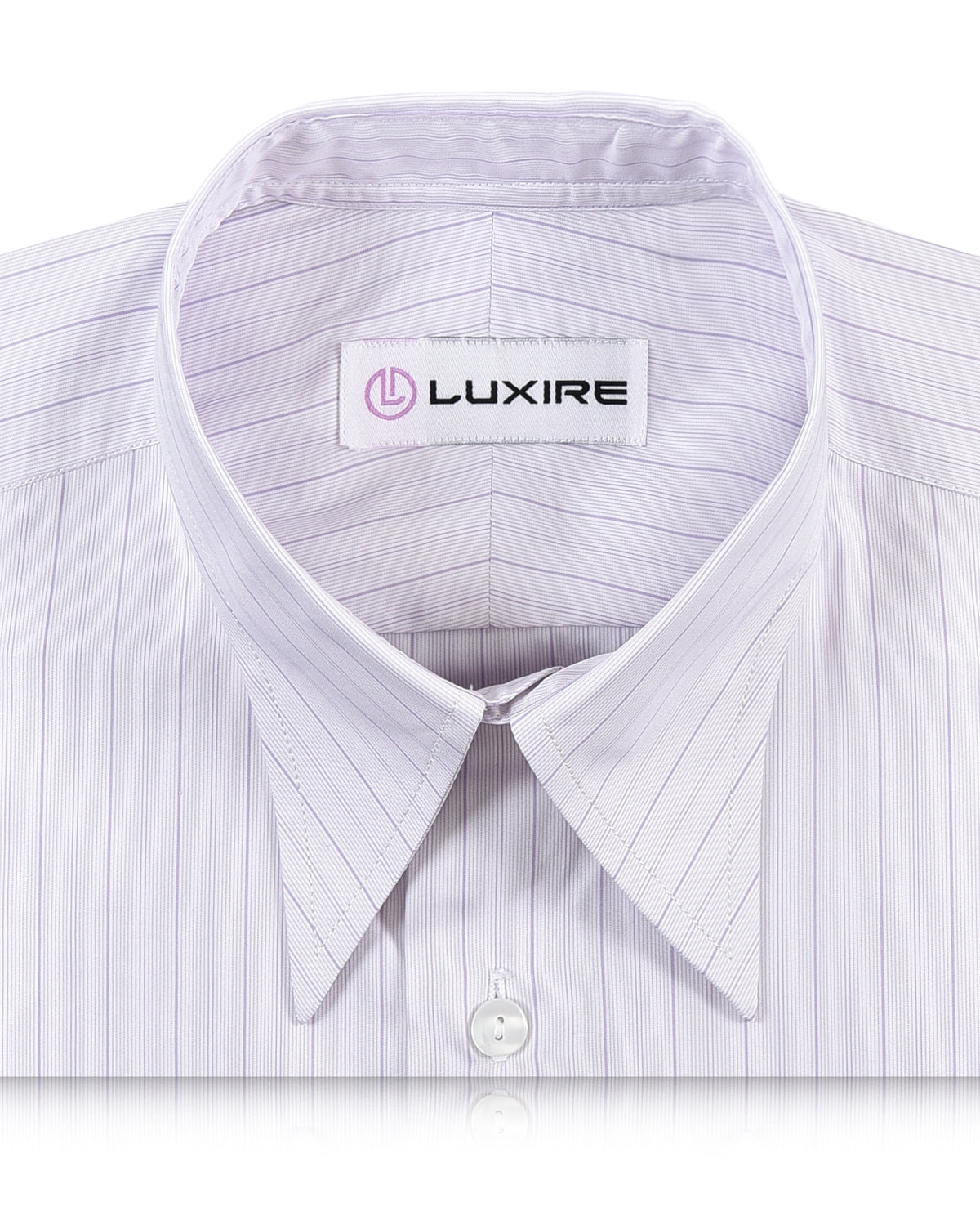 A Touch of Silk:Purple Pin Stripes on White: Natural Wrinkle Free - 2