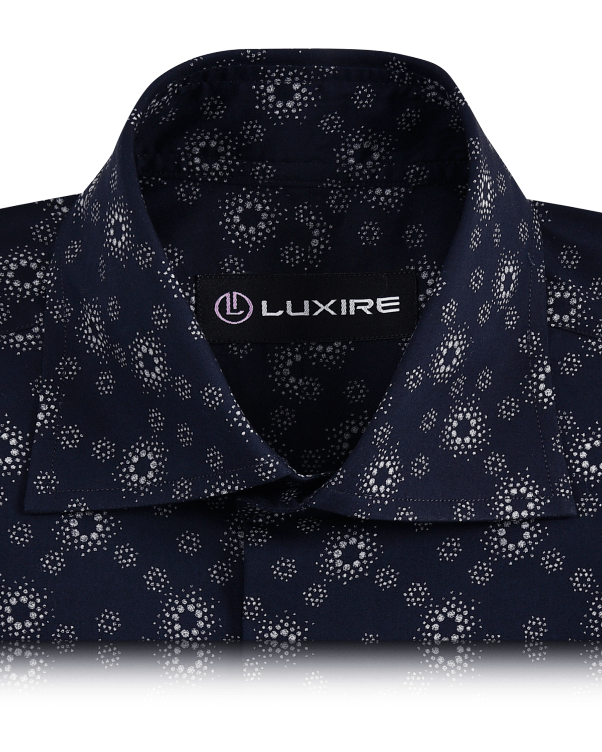 Abstract Florals On Navy Shirt - 2