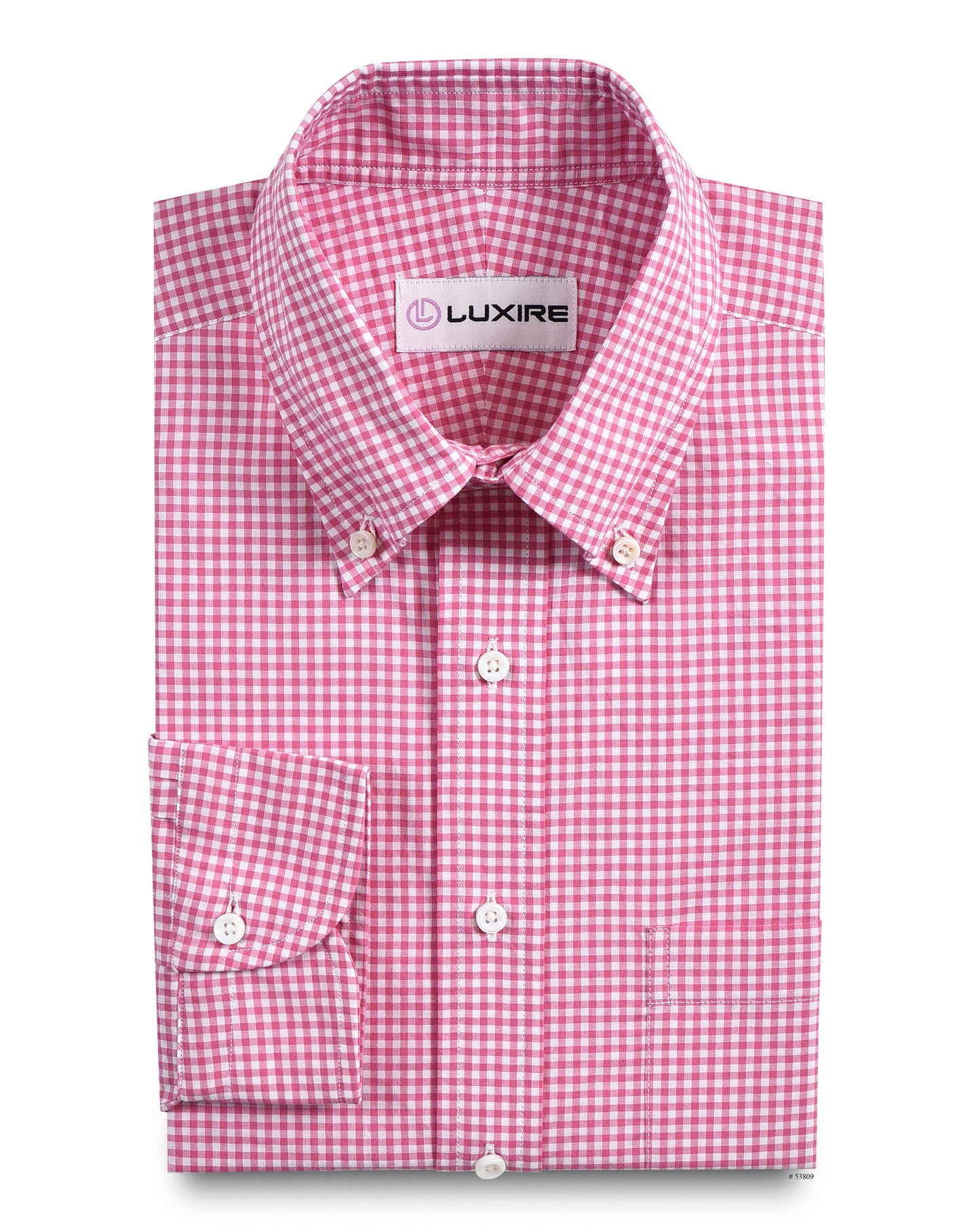 Pink White Gingham Check Shirt