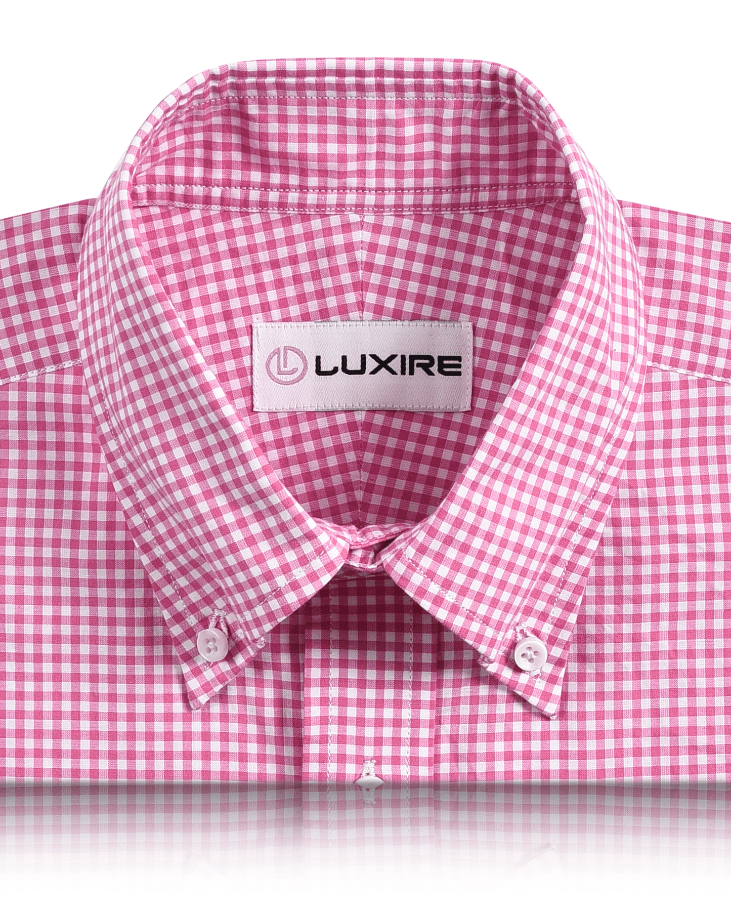 Pink White Gingham Check Shirt