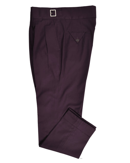 Gurkha Pants in Fresco Matt Wine Twill