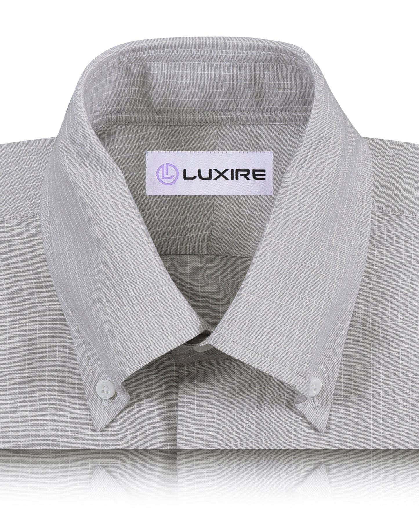 Cotton Linen: Grey Hairline Stripes On White