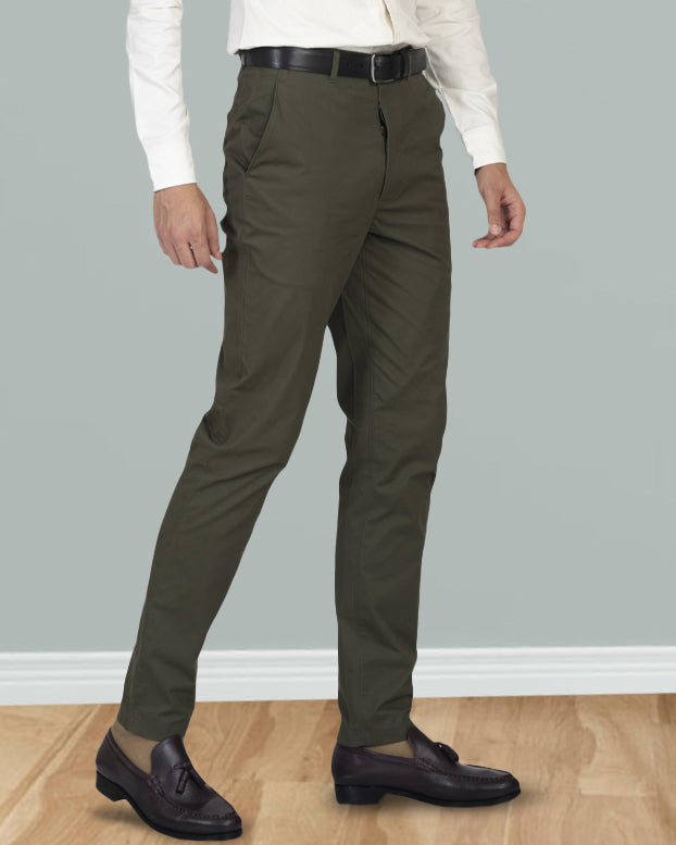 Genoa Olive Green Chino - 1