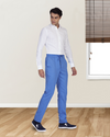 Light Cobalt Blue Twill Drawstring Pant