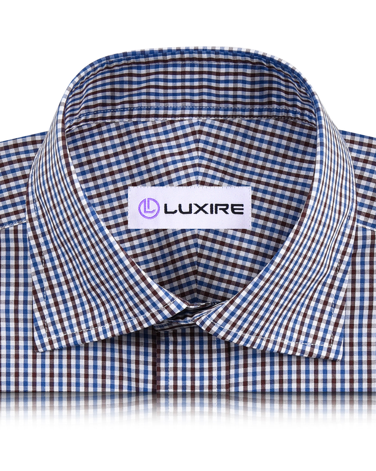 Blue Brown White Gingham Checks - 2
