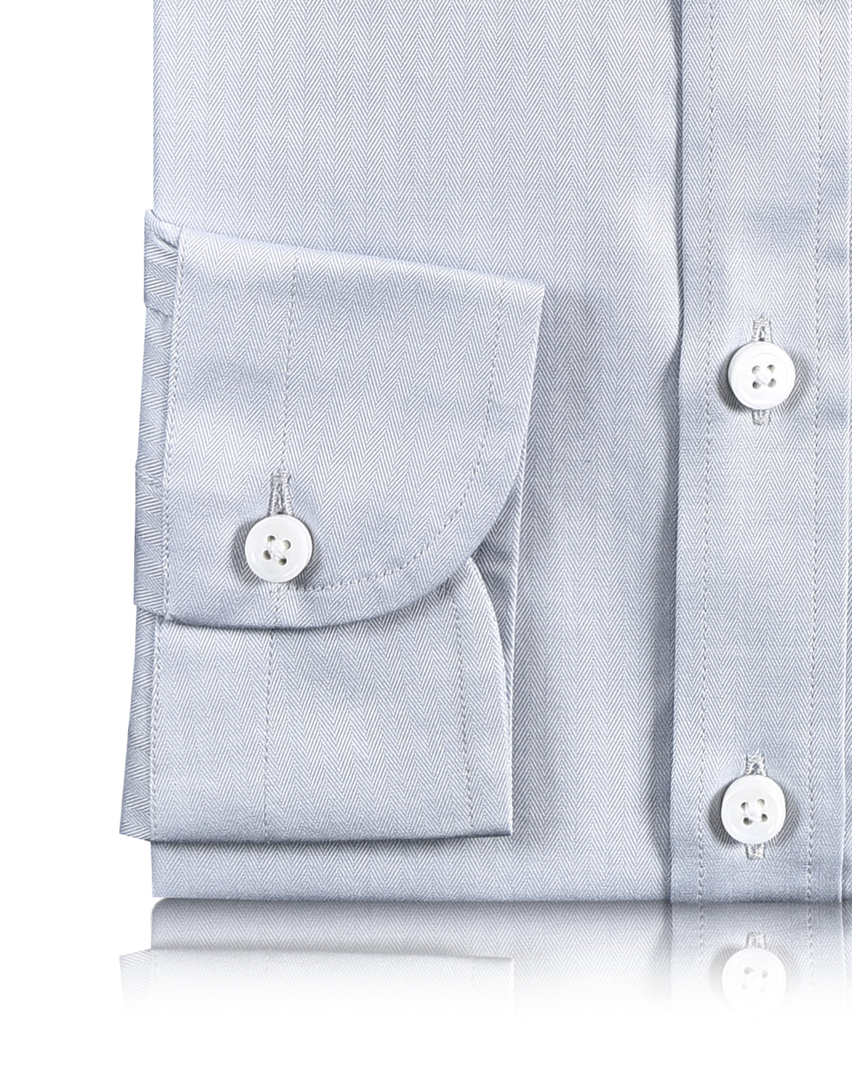 Brembana Pale Blue Herringbone Shirt - 3
