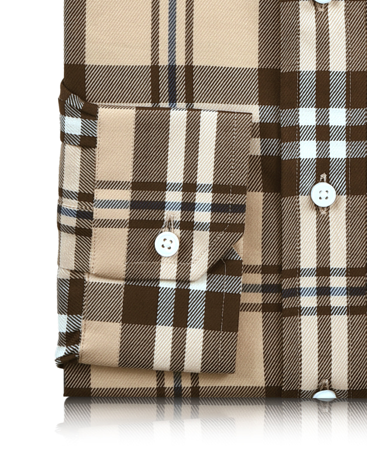 Iconic British Checks Tan Brown Twill