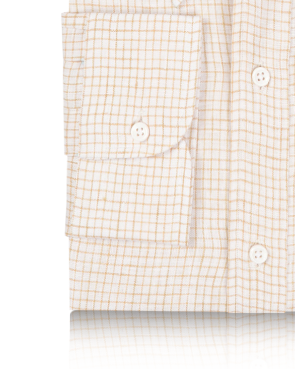 Linen:Tan Cream Rectangle Graph Checks - 3