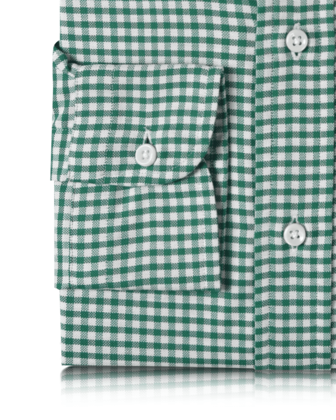 Oxford Lincoln Green Gingham on White