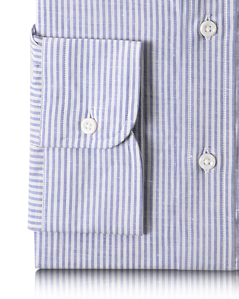 Indigo Dress Stripes Fine Linen - 3