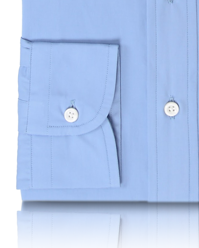 Albini Blue Poplin Business Shirt - 3