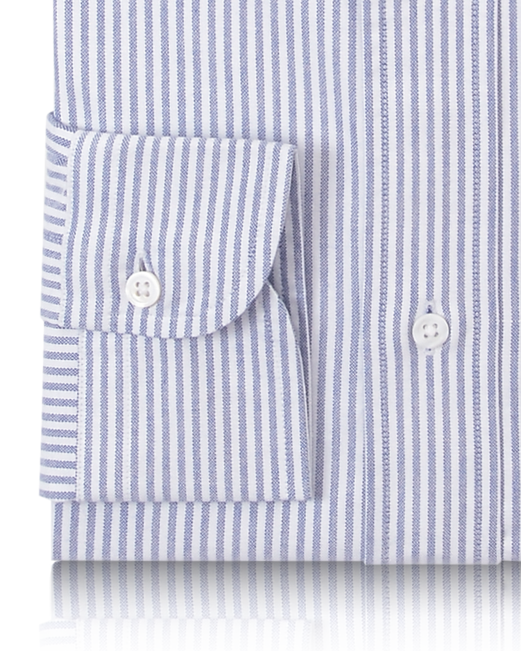 Business Blue Candy Stripes Oxford Shirt - 3