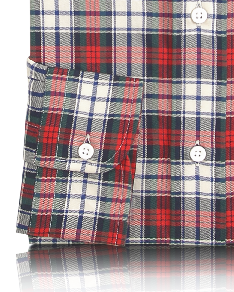 Red Blue Tartan Twill