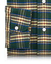 Green Yellow Blue Plaid Flannel Shirt