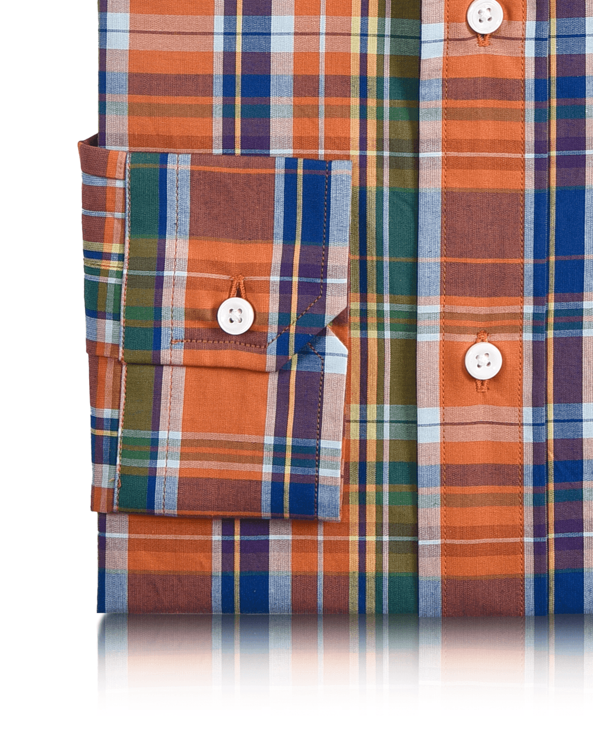 Orange Green Blue Madras Checks - 3