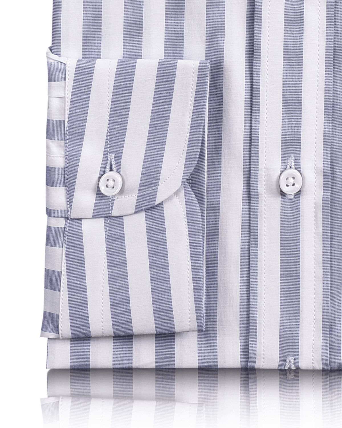 Blue End On End Wide Stripes Shirt - 3