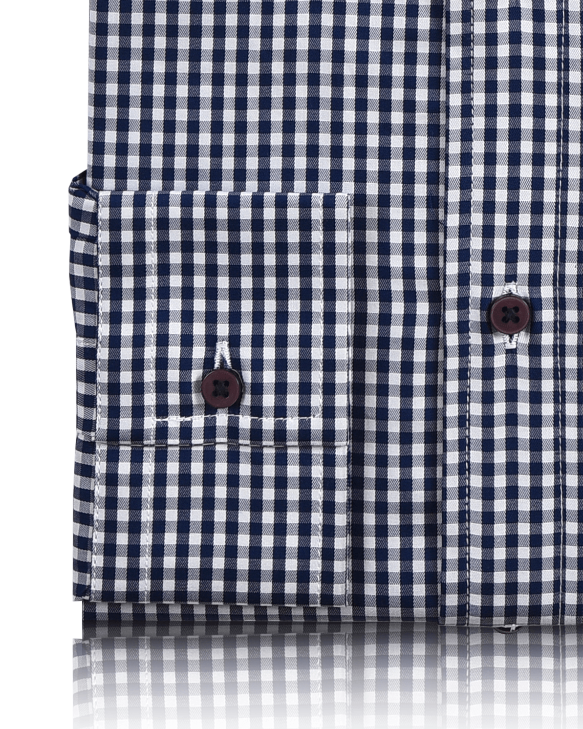 Navy and White Macro Gingham Checks Shirt