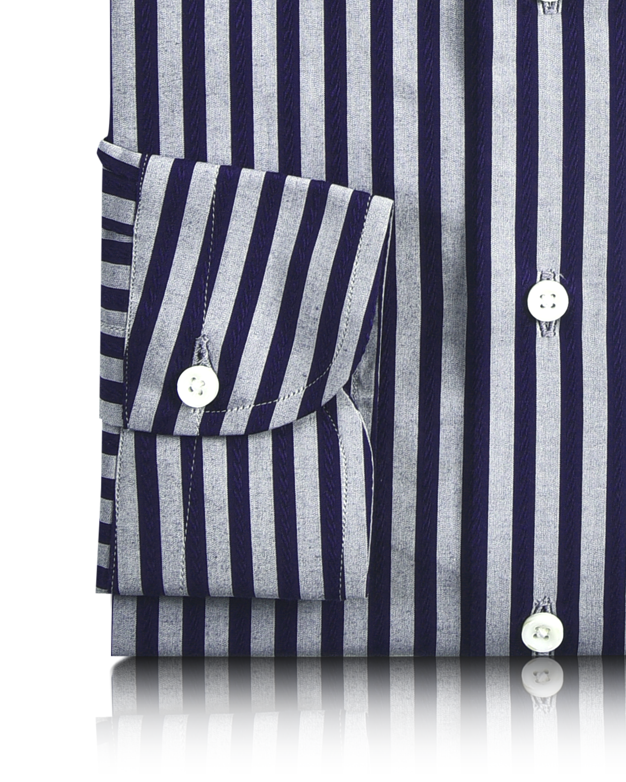 Grey Navy Bengal Stripes 120/2