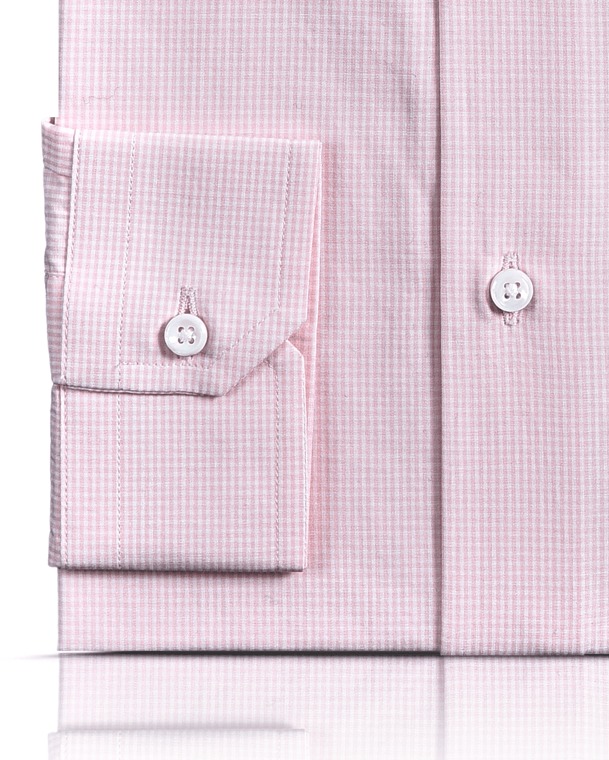 Pale Orange Mini Checks Shirt - 3