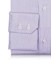 Purple Pin Stripes On White Shirt